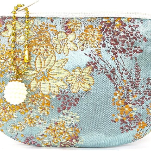 Handmade Jewelry Pouch Women Coin Purse Brocade Zipper Wallet Silk Makeup Bag - - Picture 1 of 6